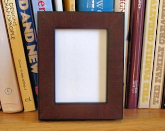 Mahogany Toned Wood Picture Frame for Small Photos ACEOs Trading cards Fits 2.5 x 3.5 Inch Art  Museum Glass Backing  Hardware Custom Cut