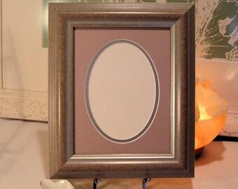 Wood Picture Frame with Oval Opening Double Conservation Mat for Small 5 x 7 In Photo or Print Vision 2000 Nonglare Glass Hardware to Hang