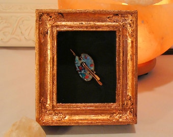 Hand Gilded Copper Leaf Shadowbox Picture Frame Antique Look for Keepsakes Up to 2.5 x 3 Inches Museum Glass Your Color Choice of  Backing