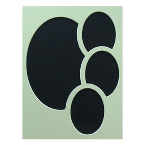 Photo Frame Mat 11x14 Inch Four Oval Multi Opening Matte For Collage Pictures Art Work or Photos Conservation Quality Matting Color Choice