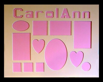 Collage Photo Frame Mat 16x20:  Choice of Name or Word