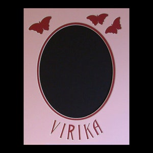 Fancy Photo Mat for 11x14 Picture Frame Personalize Name or Date Holds 8 x10 Photo Conservation Quality Choose Colors for Double Matting
