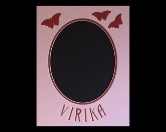 Fancy Photo Mat for 11x14 Picture Frame Personalize Name or Date Holds 8 x10 Photo Conservation Quality Choose Colors for Double Matting