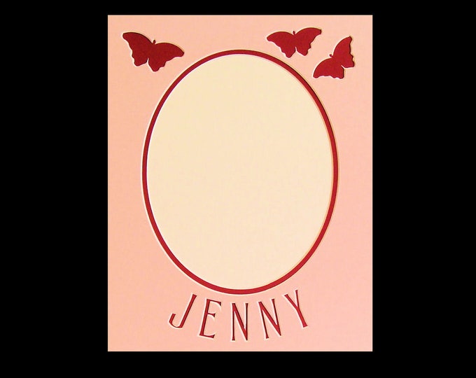 Featured listing image: Fancy Photo Mat for 11x14 Picture Frame Personalize Name or Date Holds 8 x10 Photo Conservation Quality Choose Colors for Double Matting