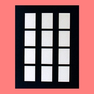 Picture Frame Mat for Trading Cards ACEO Photos Multi Opening Collage Matting Fits 16x20 Frame 12 Openings Color Choice Conservation Quality