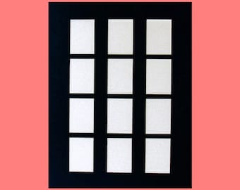 Picture Frame Mat for Trading Cards ACEO Photos Multi Opening Collage Matting Fits 16x20 Frame 12 Openings Color Choice Conservation Quality
