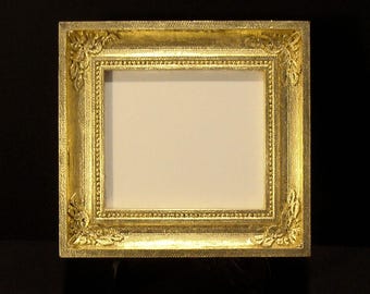 22K Lemon Gold Leaf Picture Frame: Contemporary Finish Holds 2.625 Inch x 3.125 Inch Photo or Art, Museum Glass