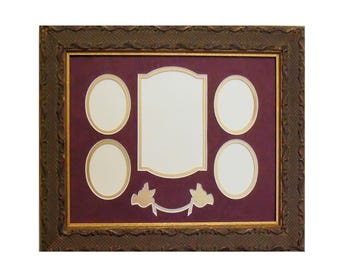 Ornate Gold Picture Frame: Holds 5 Photos Largest is 4x2.5 Inch, Includes UV glass and Backing