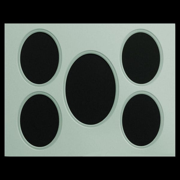 Picture Frame Matting 5 Oval Openings In Multi Opening Collage Mat Fits 11x14 Inch Frame 1 4x6 Center and 4 3x4 Inch Side Photos Horizontal