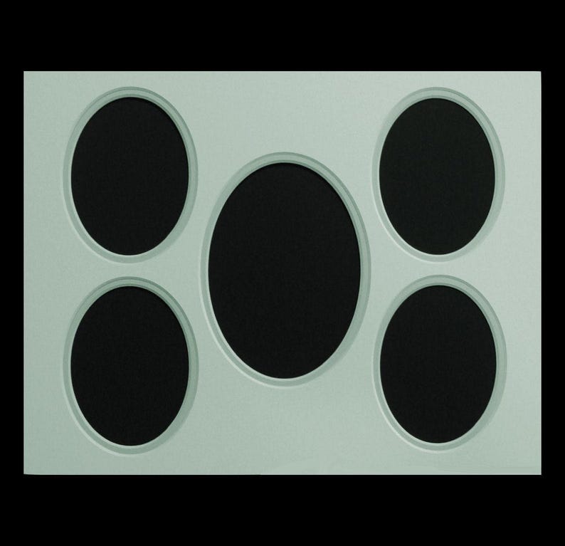 Picture Frame Matting 5 Oval Openings In Multi Opening Collage Mat Fits 11x14 Inch Frame 1 4x6 Center and 4 3x4 Inch Side Photos Horizontal