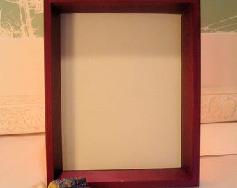 Red Mahogany Shadow Box Frame: 7x9 Inch, UV Protection Glass