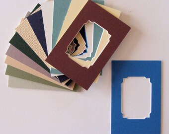 6 Picture Framing Mats for Trading Cards Photos ACEOs etc Fancy Corners Conservation Matting Choose Sizes to Fit Your Frame Color Ranges