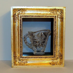 Hand Gilded Gold Leaf 2-Inch-Deep Shadowbox: Antique Look for Keepsakes Up to 2.5 x 3 Inches Museum Glass Your Color Choice of Backing