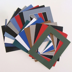 Lot of 24 Photo Mats for 7x9 Inch Frames:   Variety of Colors Conservation Quality