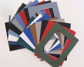 Lot of 12 Photo Mats for 7 x 9 Inch Frames, Matboards with 4 x 6 Openings Variety of Colors Conservation Quality Acid & Lignin Free