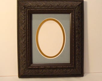 Ornate Wood Picture Frame: Coffee Finish, Holds 2 1/2 x 3 1/2 Inch Photo or Art, Museum Glass
