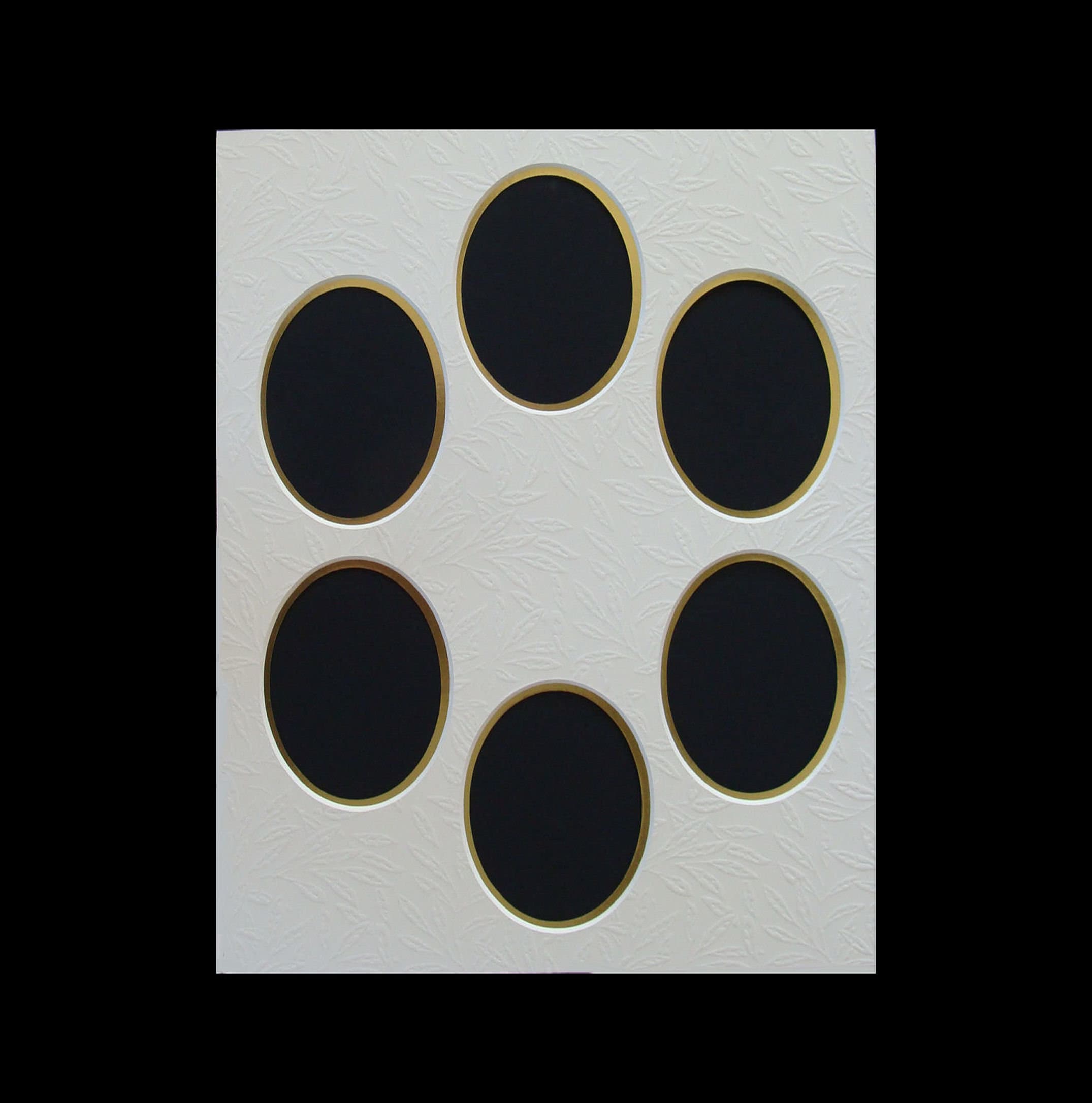 Photo Frame Double Mat 6 Ovals Multi Opening For 11 x 14 Picture