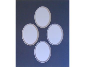 Photo Frame Collage Conservation Quality Double Mat With 4 3.5 x 4.5 Inch Multi Opening Ovals for Photos Fits 11 x 14 Frame Choose Color