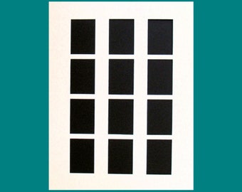 Picture Frame Mat 12 Openings For Trading Cards ACEO Photos Etc Multi Opening Collage Matting Fits 14 x 18 Inch Frame Choose Color