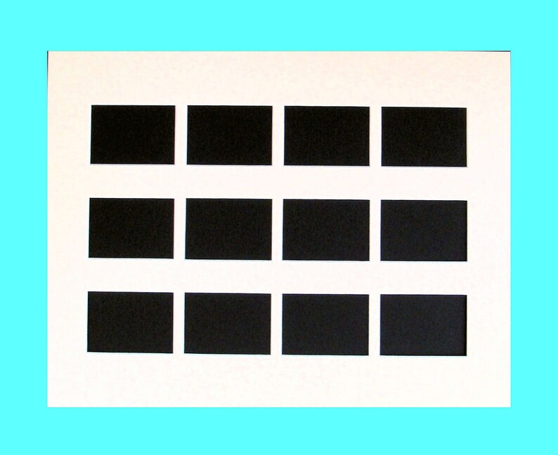 Custom Sizes Picture Frame Mat 12 Openings Trading Cards Multi Opening