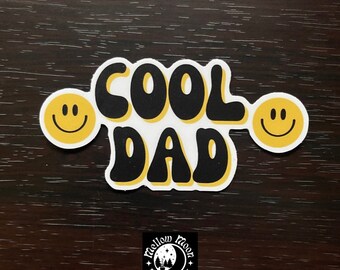 Cool Dad Sticker | Retro Smiley Face Vinyl Decal