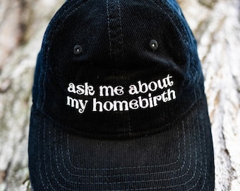 ask me about my homebirth ~ cord hat | 2 colors to choose from