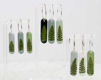 Fern Oblong Hoops | Real Ferns from the Pacific Northwest