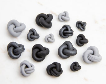KNOT STUDS: Black and Gray