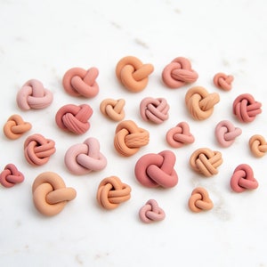 KNOT STUDS: Pink and Coral image 1