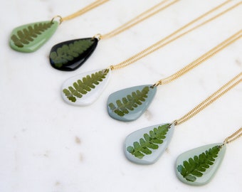Fern Teardrop Necklaces | Real Ferns from the Pacific Northwest