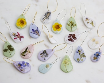 Wildflower Teardrop Hoops | Real Flowers from the Pacific Northwest