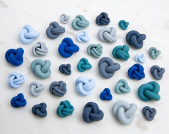 KNOT STUDS: Blue and Turquoise