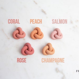 KNOT STUDS: Pink and Coral image 2
