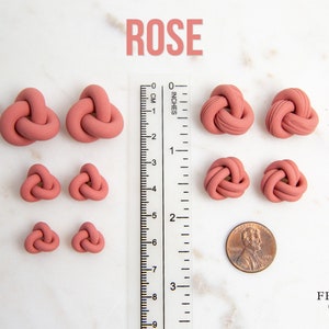 KNOT STUDS: Pink and Coral image 7