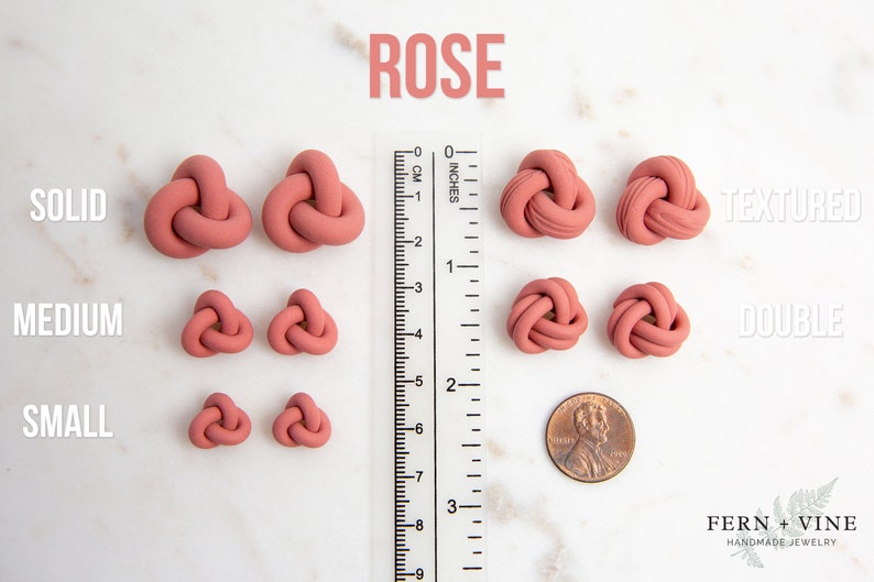 KNOT STUDS: Pink and Coral image 7