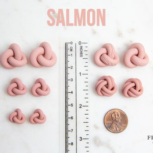 KNOT STUDS: Pink and Coral image 3