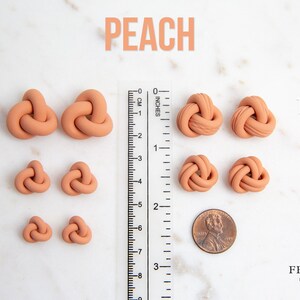 KNOT STUDS: Pink and Coral image 5