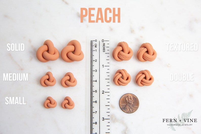 KNOT STUDS: Pink and Coral image 5