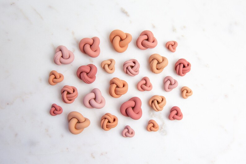 KNOT STUDS: Pink and Coral image 9