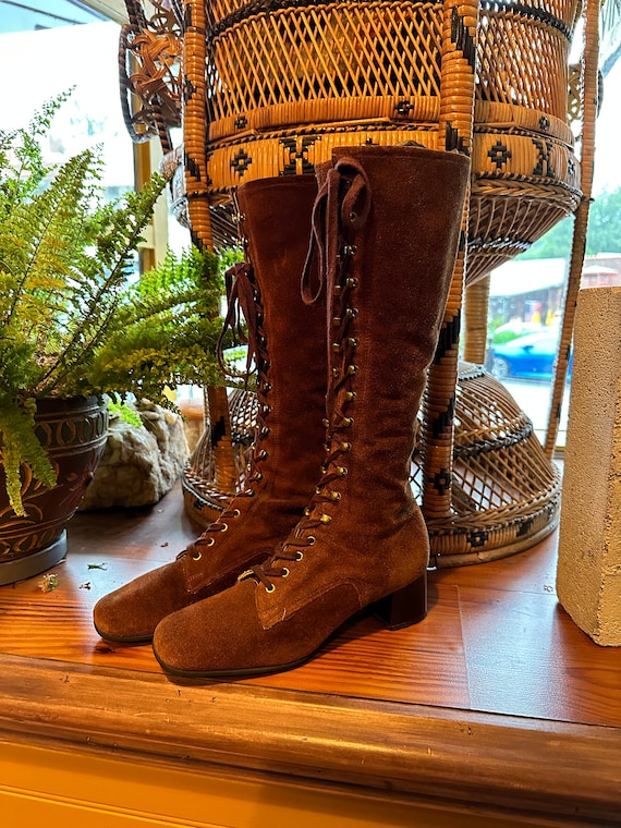 1960s Suede Lace Up Gogo boots