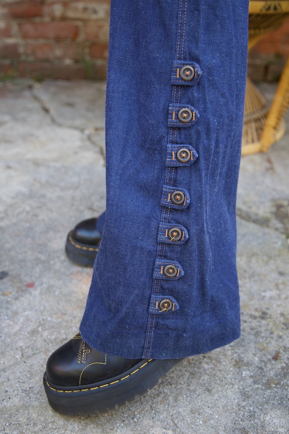 1970s Bell Bottoms with Buttons Up the Leg