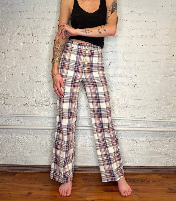 1970's Deadstock Plaid Bell Bottoms