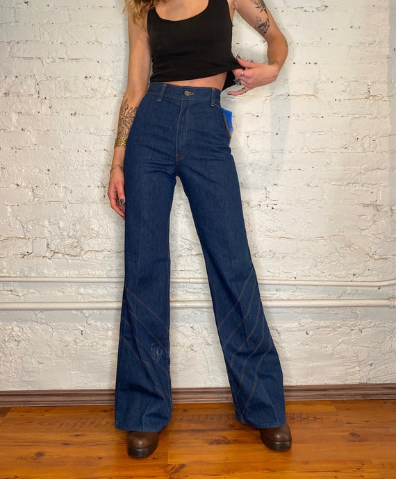 1970's Wrangler Bell Bottoms with Stripes - Deads… - image 1