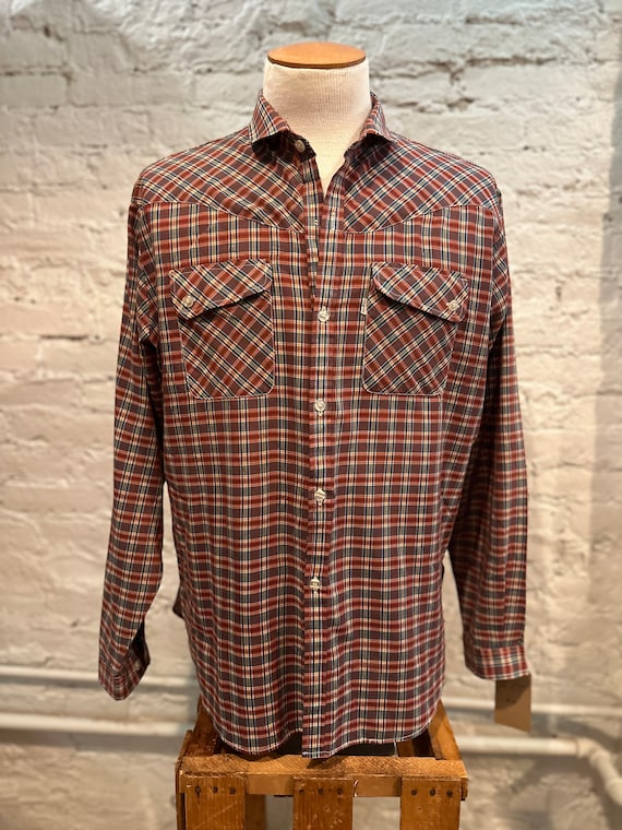 1970's Levis Plaid Button Up Shirt