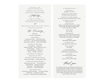 Catholic Wedding Program Template: Black Calligraphy (Printable PDF)