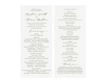 catholic wedding program template etsy catholic wedding program template
