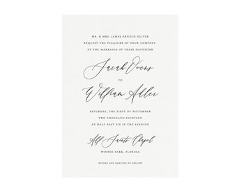 Templett DIY Handwritten Calligraphy Wedding Invitation 5x7 Calligraphy Printable Instant Download Adler: Save the Date Template
