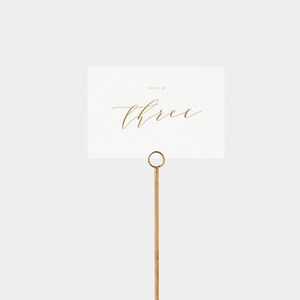 Melia: Instant Printable Table Numbers, 4x6 in Gold, Calligraphy Table Number, Handwritten, Wedding Table Numbers 1-30, PDF Instant Download