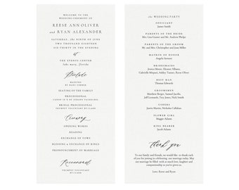 wedding program template etsy