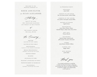 wedding program template etsy
